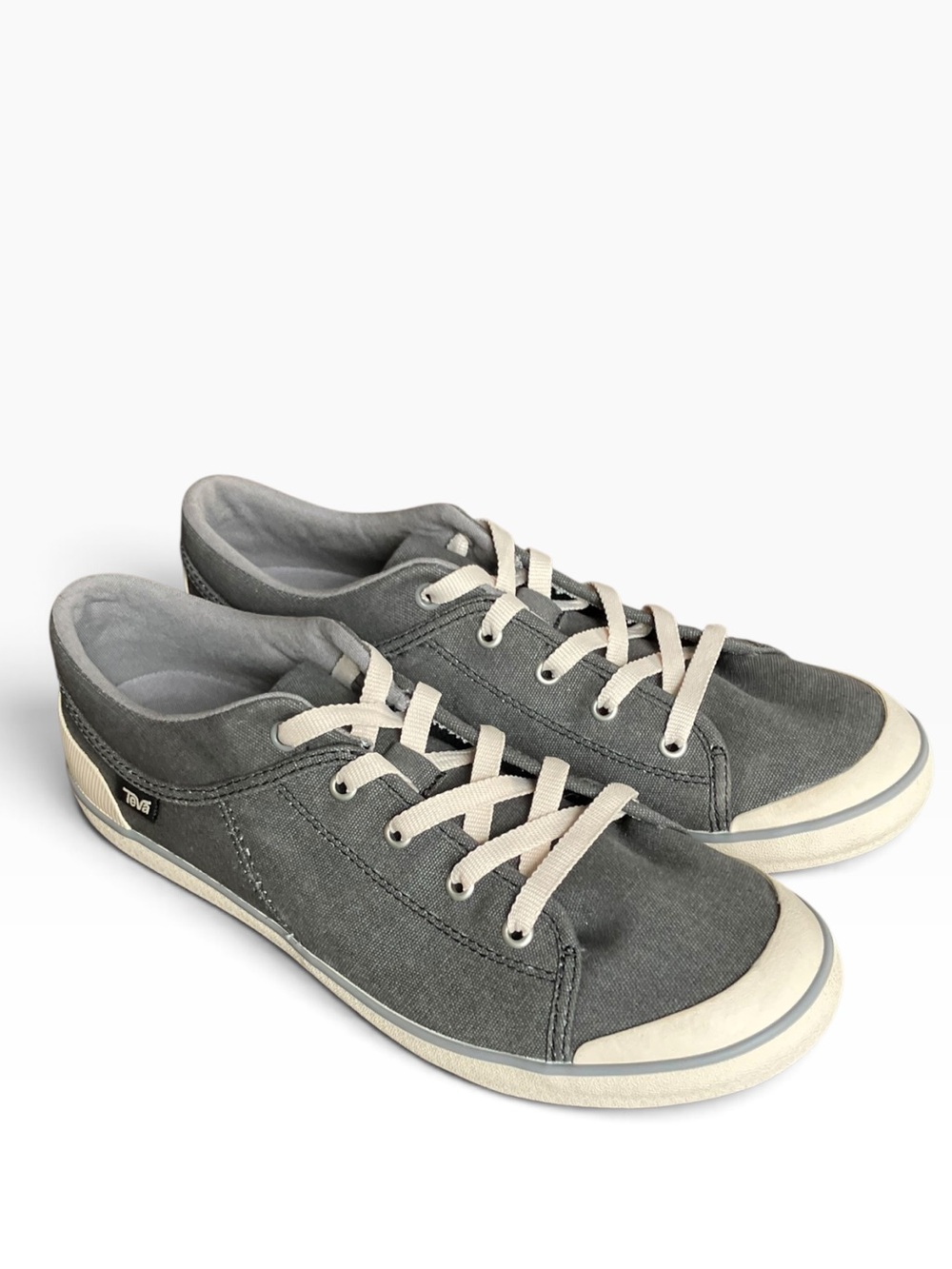 Teva Freewheel Washed Canvas Low Top Sneakers Grey Women's 12 NEW